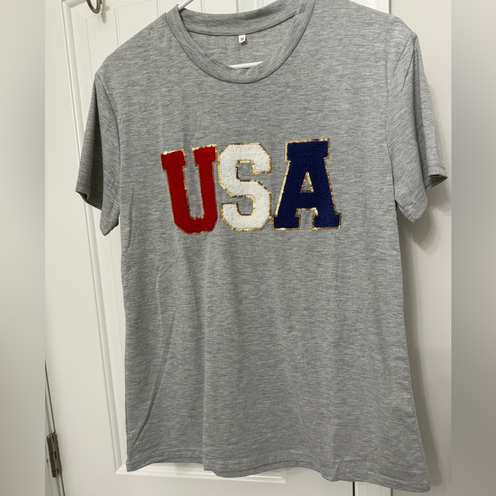 Gray USA Graphic T-Shirt